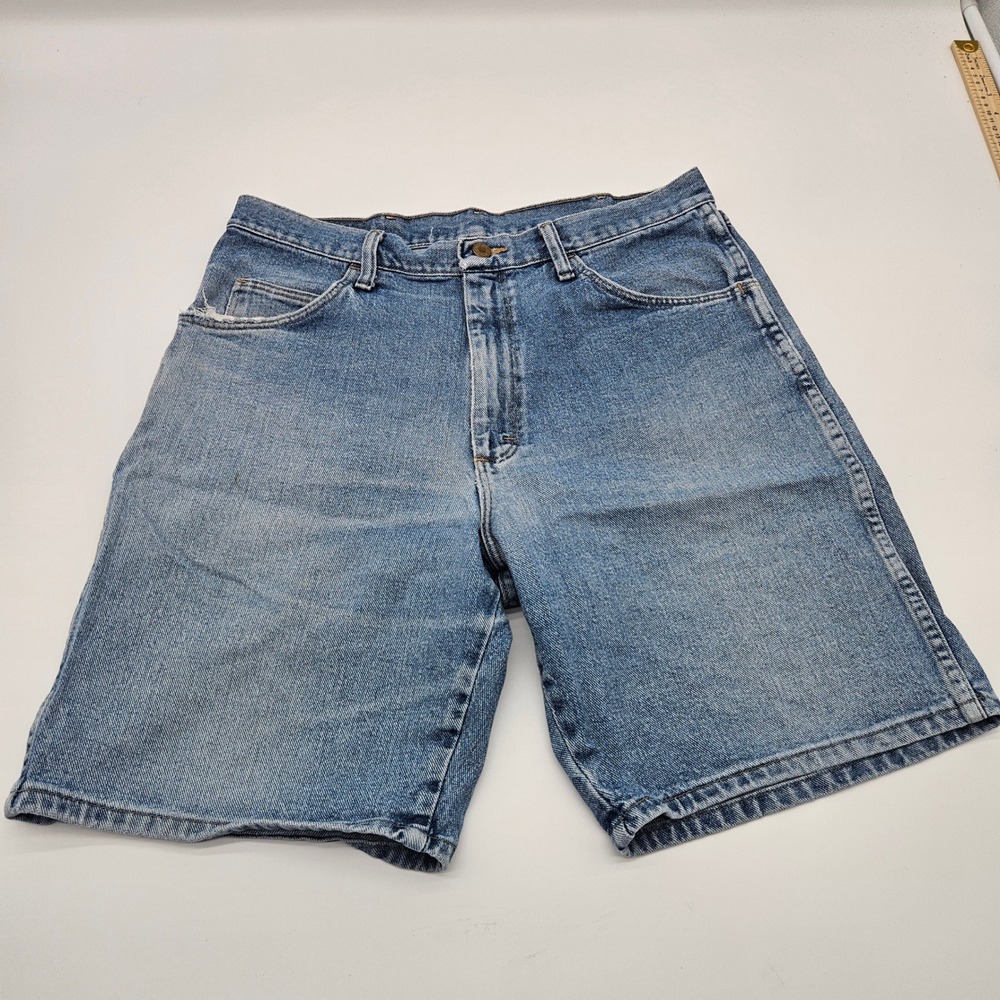 Wrangler Mens Blue Denim Shorts Relaxed Fit 100% Cotton Size 34 606W1SM